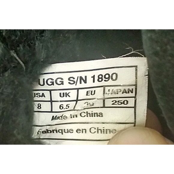 UGG Australia Kenly 1890 Suede Knee-High Boots Women’s 8 Black Leather Sheepskin - Picture 8 of 10